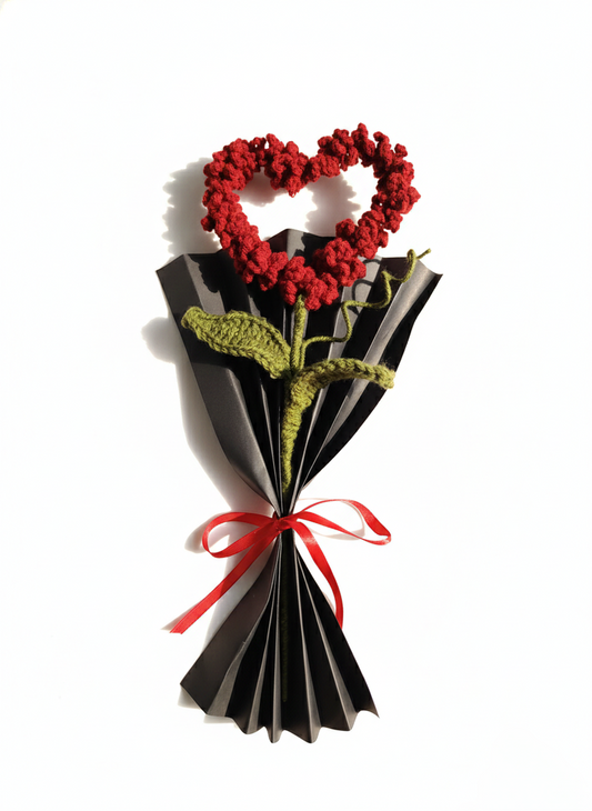 Crochet Heart Flower Bouquet – Perfect Valentine’s Gift