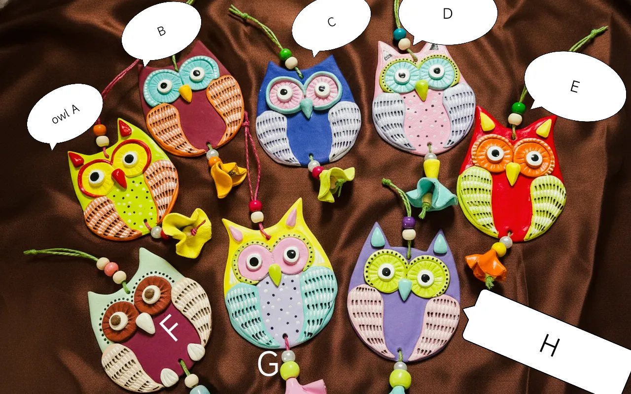 Handcrafted Terracotta Owl Wall Hanging with Bell - Multicolored Clay Art