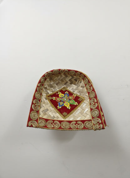 Traditional Decorative Bamboo Supa with Gota Patti & Kundan Work