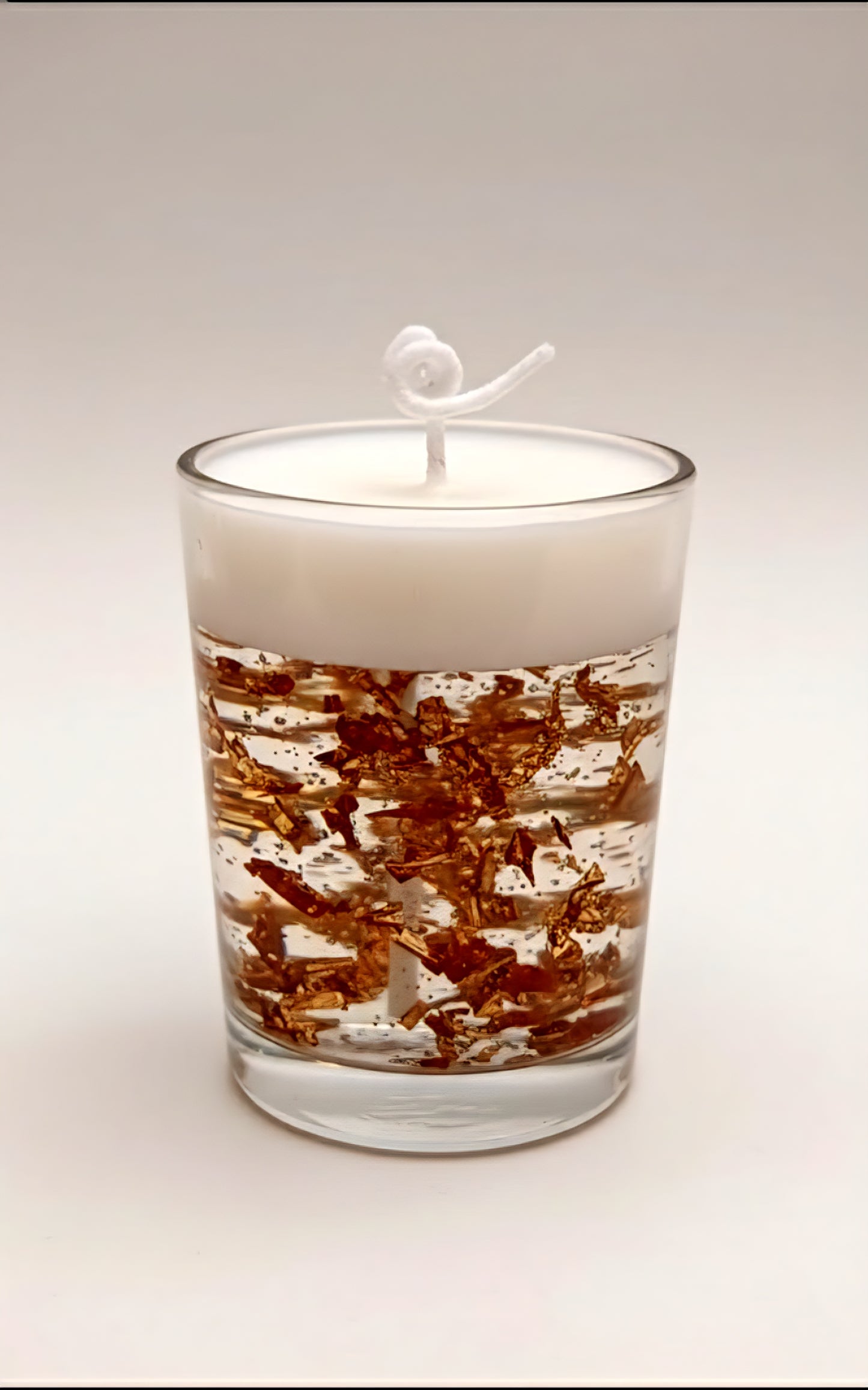 Luxury Gold Foil Gel & Wax Dual-Layered Scented Candle in Glass Jar