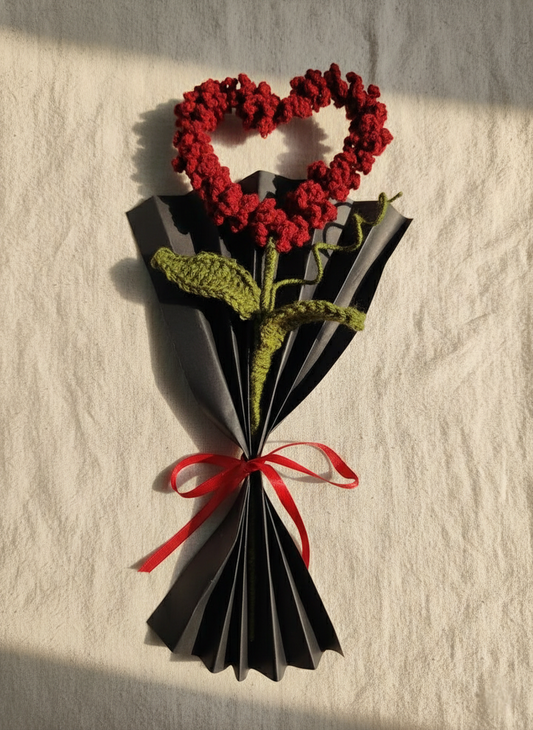 Crochet Heart Flower Bouquet – Perfect Valentine’s Gift