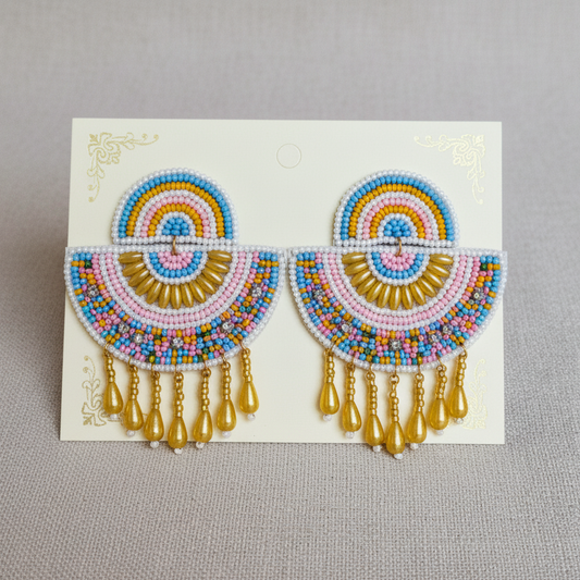 Handmade Beaded Chandbali Style Earrings