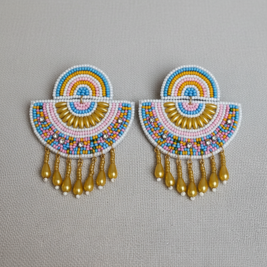 Handmade Beaded Chandbali Style Earrings